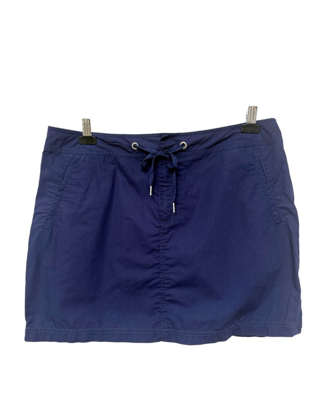 Nautica Beach Skirt Size 16 Navy Blue Utility Mini Cotton Drawstring Casual